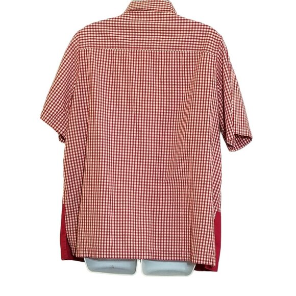 Bobbie Brooks Vintage Faux 2 Piece Red Top Size 14W Embroidered Beads Gingham Tw - Picture 6 of 13